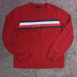 Vintage Tommy Hilfiger red striped crewneck sweatshirt brand new, Size M