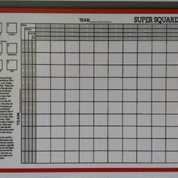 Super Bowl Squares Reusable Party Football Game Dry Erase 