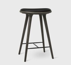 Mater High Counter Stool, Stained Beech with Leather, Incredible deal $400 each, x2