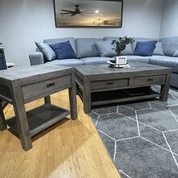 Certified Reclaimed Wood Coffee and Side Table