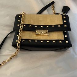 MICHAEL KORS Cece Medium Faux Leather Studs PKT Shoulder Satchel Crossbody Bag Black  NWT  New with the tag authentic  