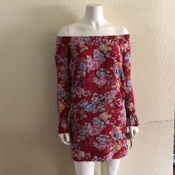 Almost Famous Brand Red Floral Dress- Small