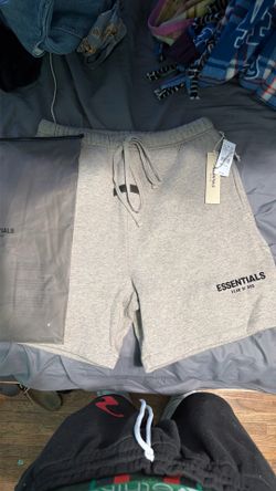 grey fear of god essentials shorts size medium
