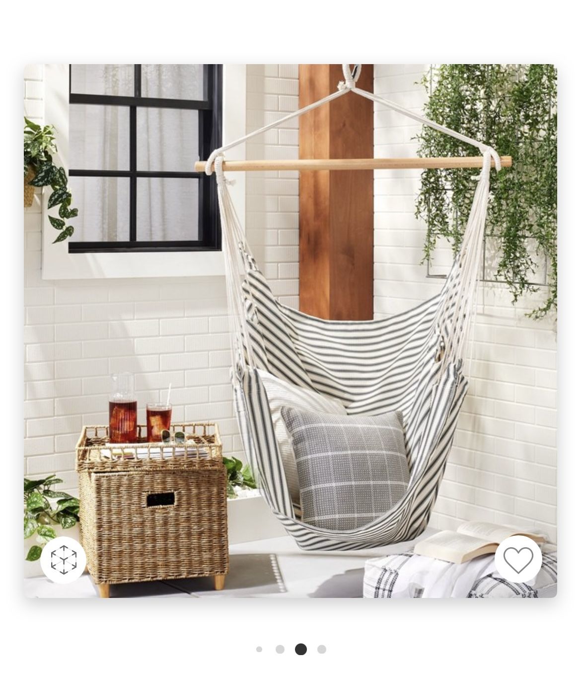 Indoor/Outdoor Target Striped Swinging Chair