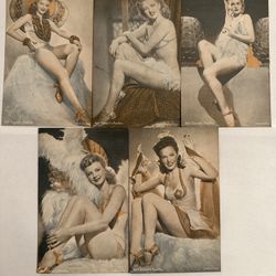 Antique Pin-Ups Cards Set Of 5