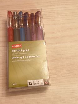Staples Gel Stick Pens 12-Pack  77074