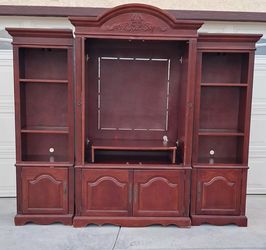 Dark Cherry Wood TV console