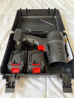 Cordless Leaf Blower with Two Batteries and Case