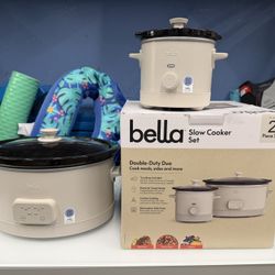 bella 6-quart Programmable Slow Cooker with Additional 2-quart Slow Cooker Set 