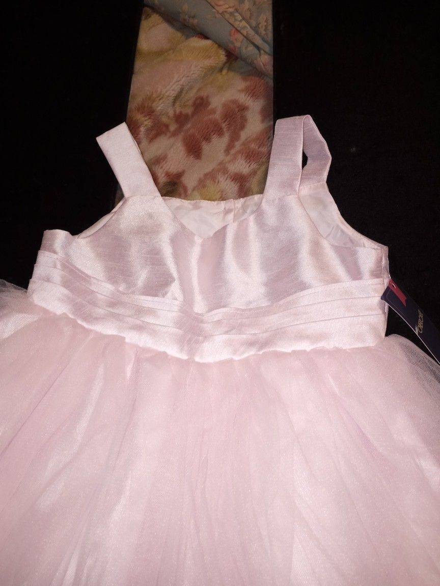 Beautiful Church Dress Baptism Pastel Pink Girl 5T Dress Wedding 