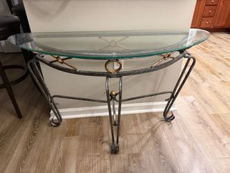 Glass Console Table – Elegant Metal Base