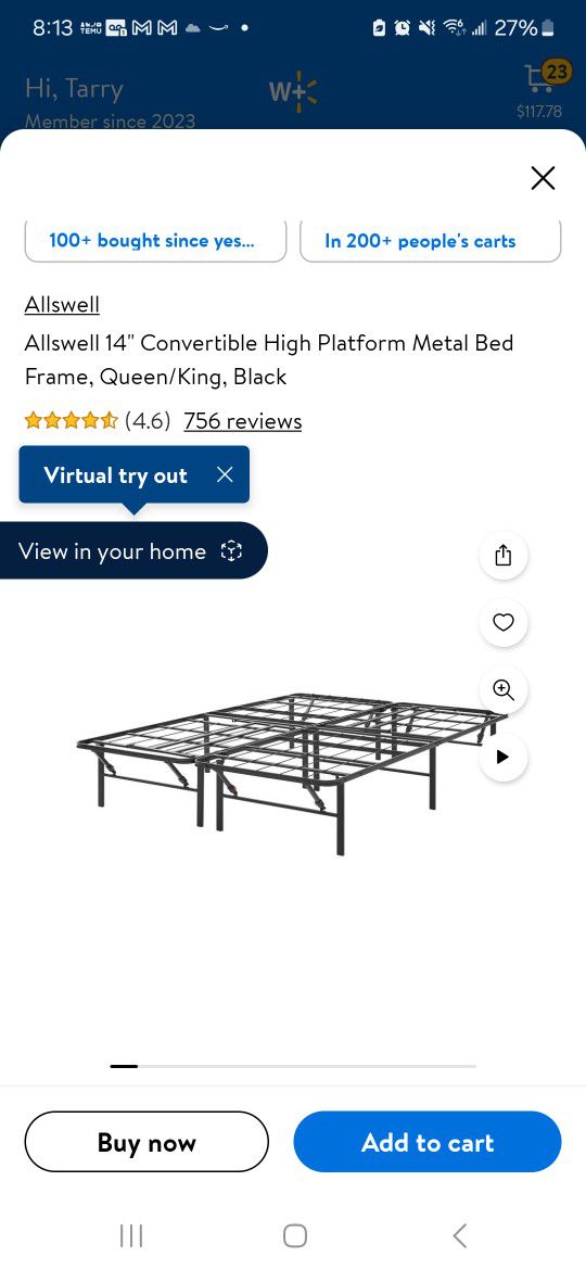 King Size Metal Bed Frame 