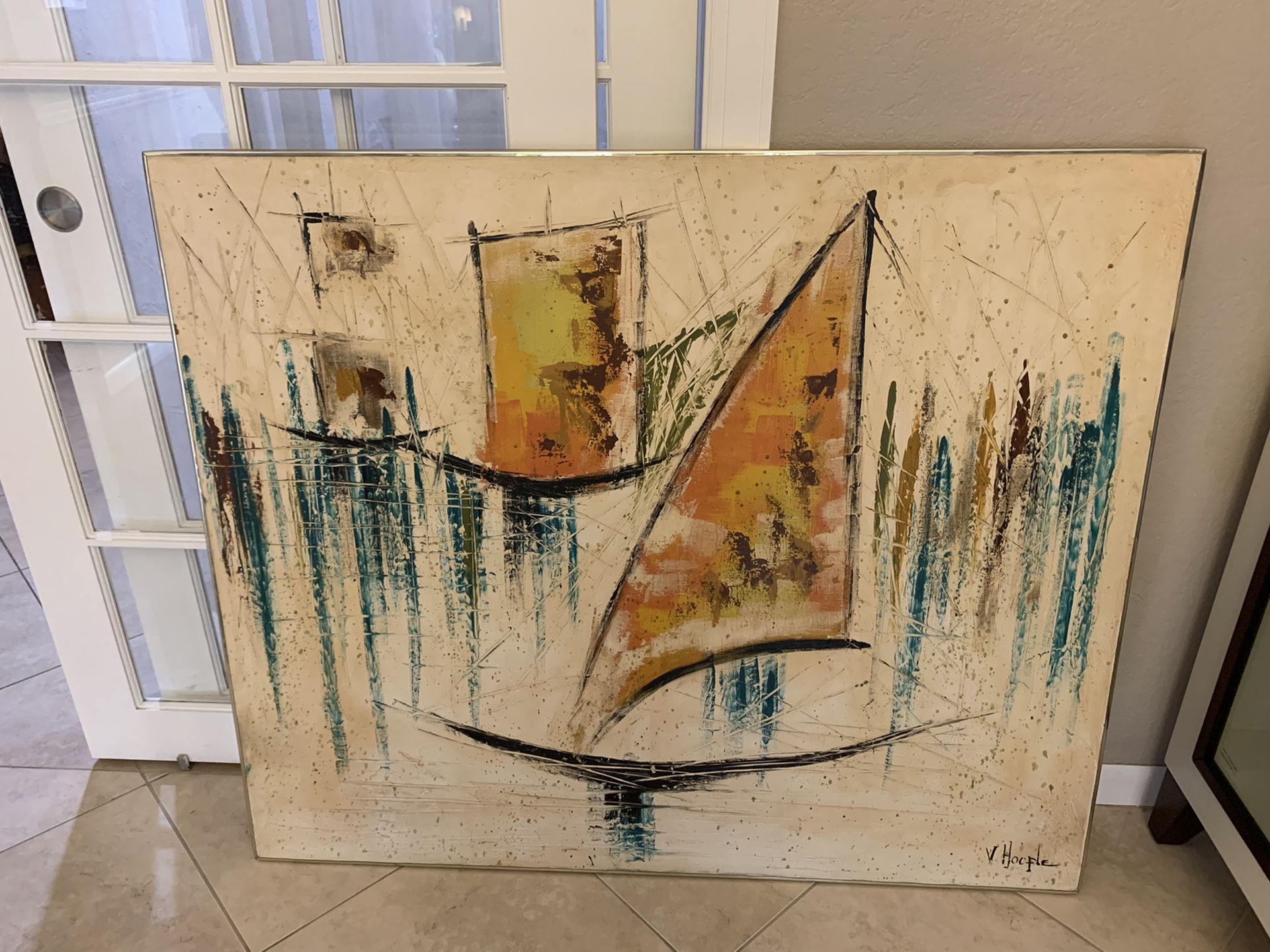 Rare and beautiful mid century modern Van Hoople Painting