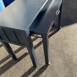 Pottery Barn Desk – Blue Expandable desk – 1 drawer Closed: 42 ½ W x 18D x 30 ½ H Open: 30D