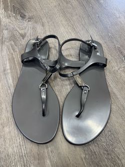 Coach Plato Women’s Black Jelly T-Strap Thong Sandals Slingback Size 10b