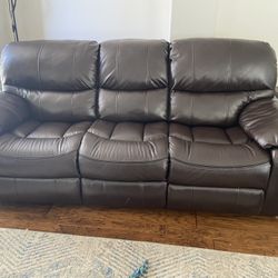 Leather Recliner 3 Seater   