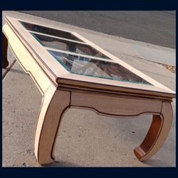 3 Piece Clear Glass Table || 25 inches across • 56 inches long • 17 inches tall