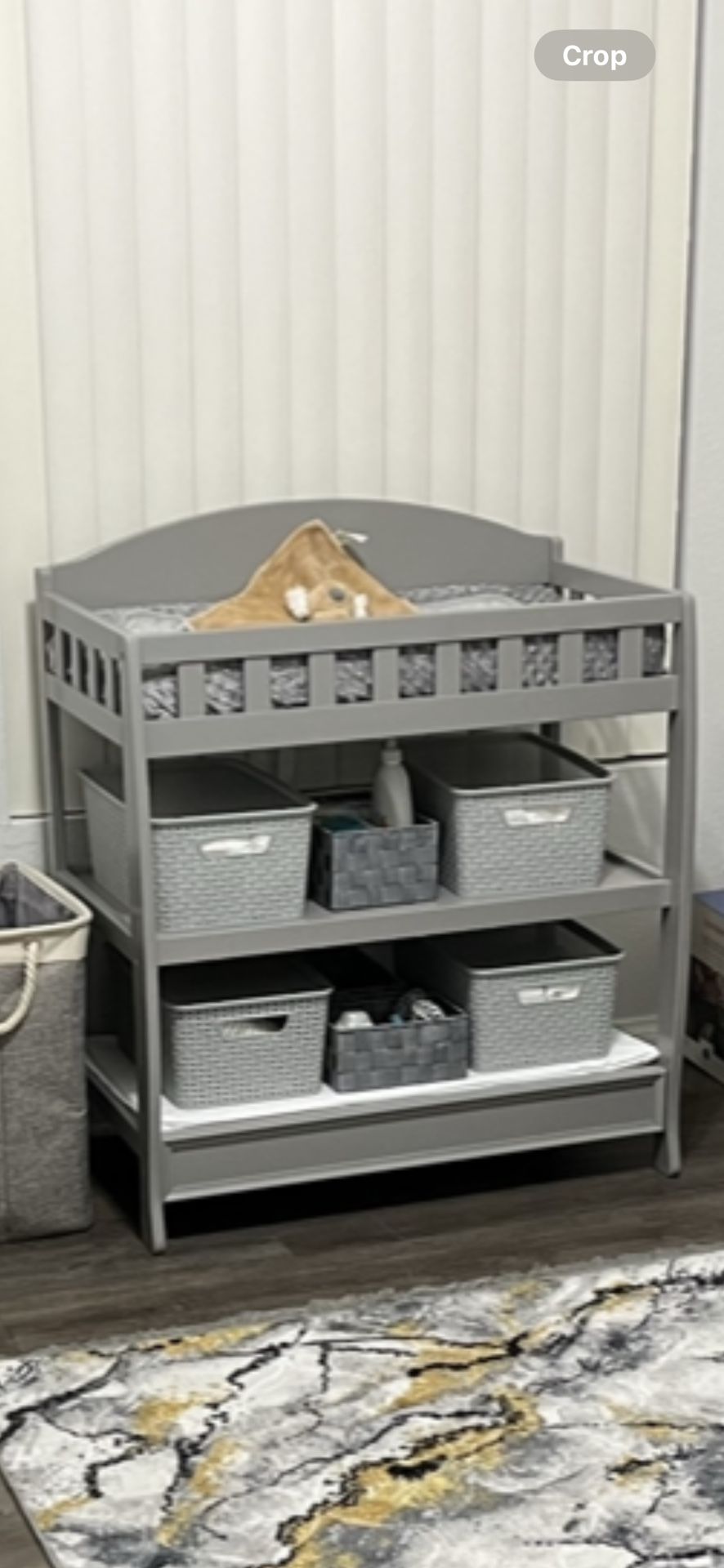 Gray Baby Changing Table