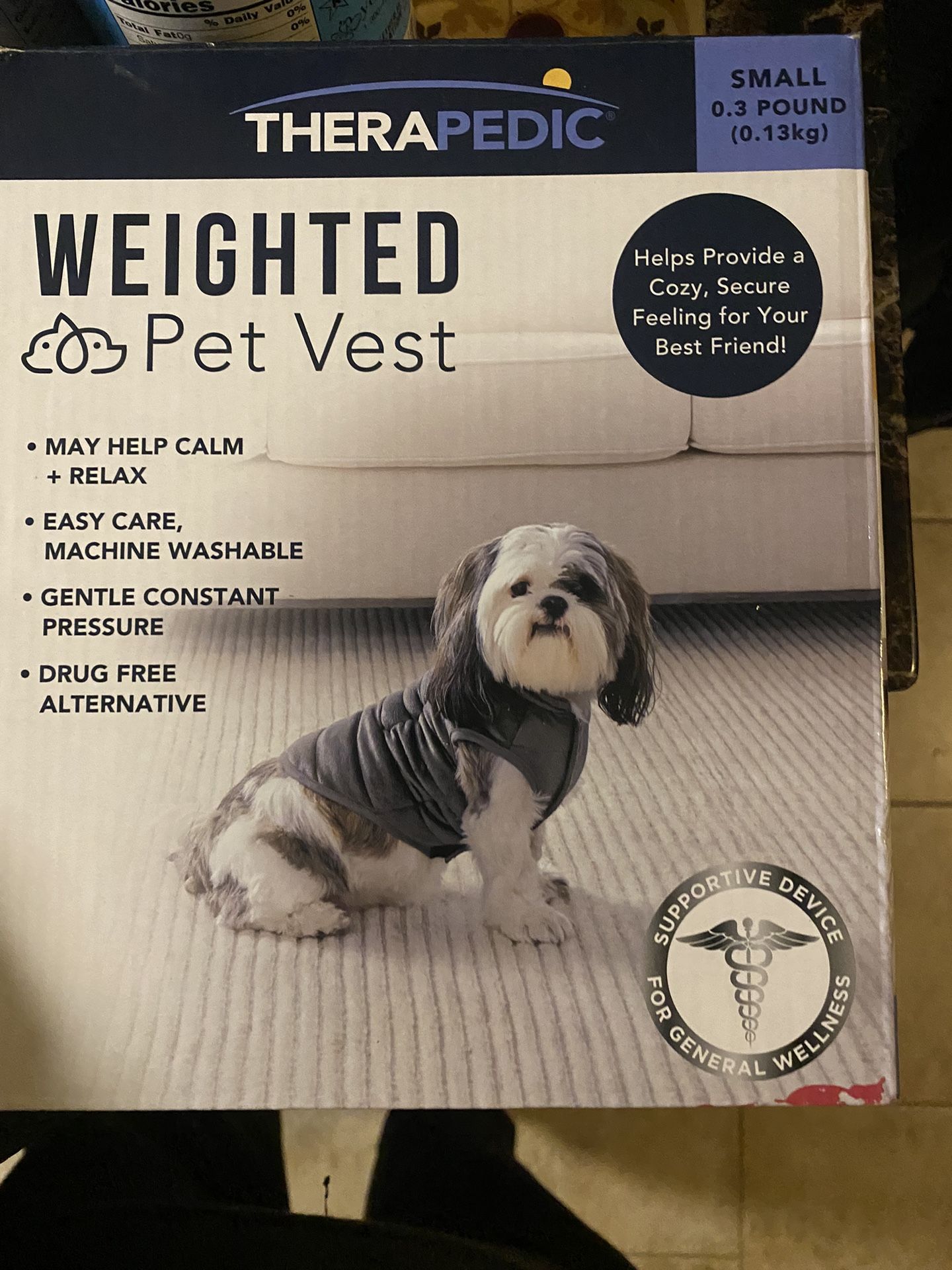 Therapeutic weighted, pet vest, size small