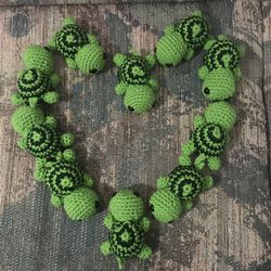 SALE!! Mini Turtle Crochet Keychain 