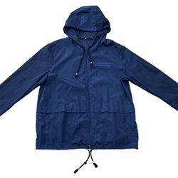 Unbranded Men’s Windbreaker Blue Activewear Rain Jacket Unisex Size Large