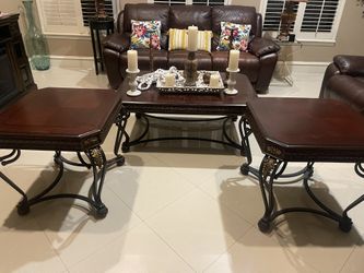 Living room Tables Wood With Metal Iron- Set Of 4 