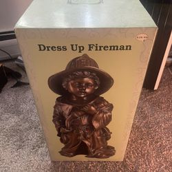 Dress Up Fireman Statue (set Of 2 New In Box)