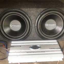 2 Q Power 15 Inch Subwoofers And Speaker Box Enclosure 
