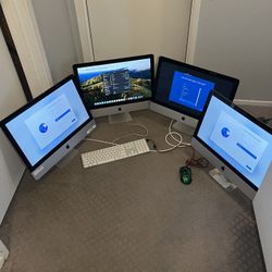4 iMacs cracked screen all turn on and specs are listed below or best offers