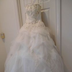 Mori Lee Wedding Dress - Size 14 - Beaded Ball Gown + Garment Bag 