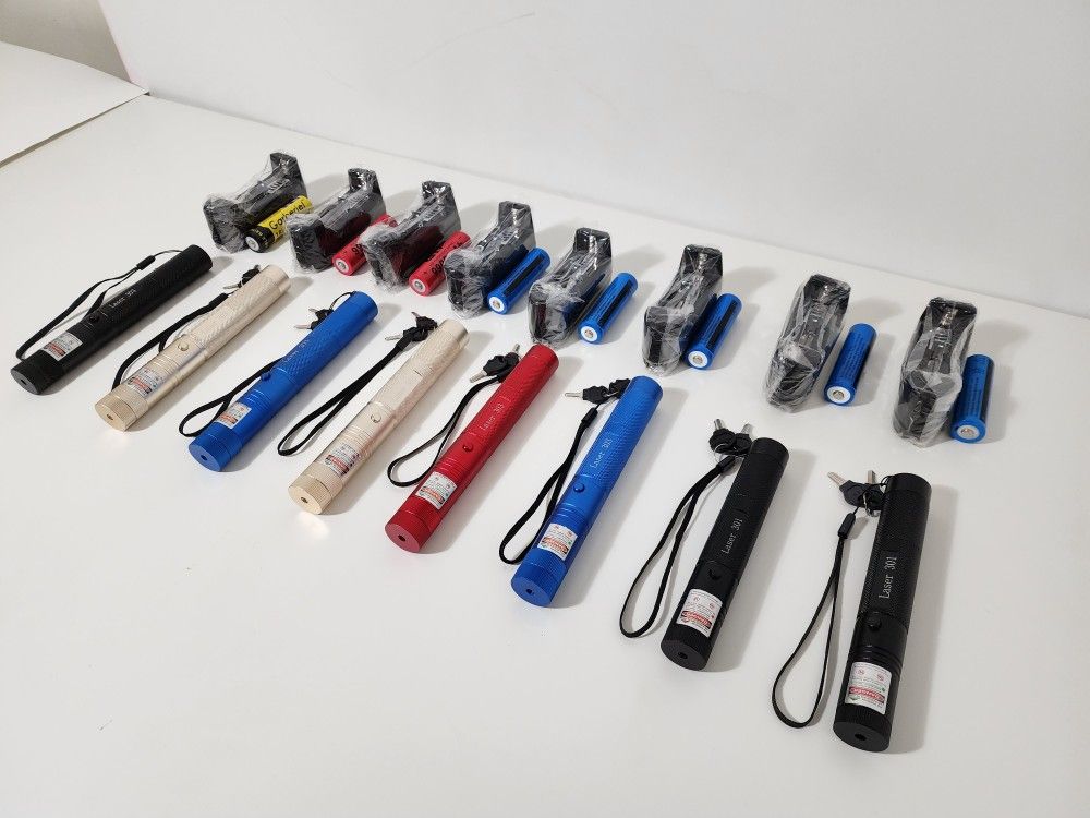 8pcs Rechargeable 301, 303 L. Pointer Pen Light