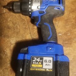 KOBALT 24-1/2 INCH BRUSHLESS DRILL WITH 6AH BATTERY (NO CHARGER)