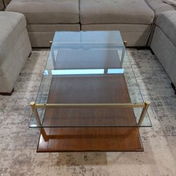 West Elm Glass Top Coffee Table