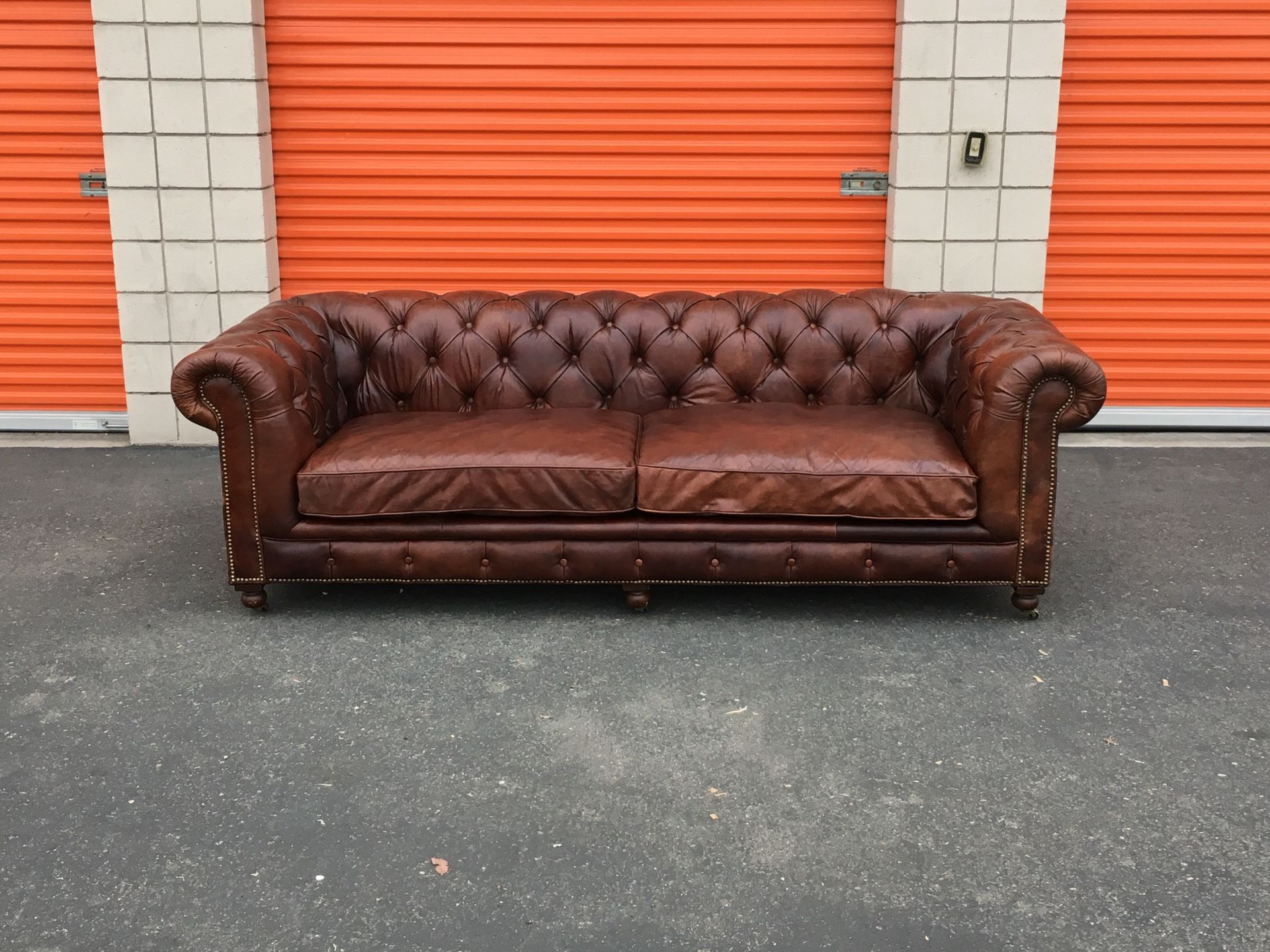 Restoration Hardware, Kensington Leather Sofa