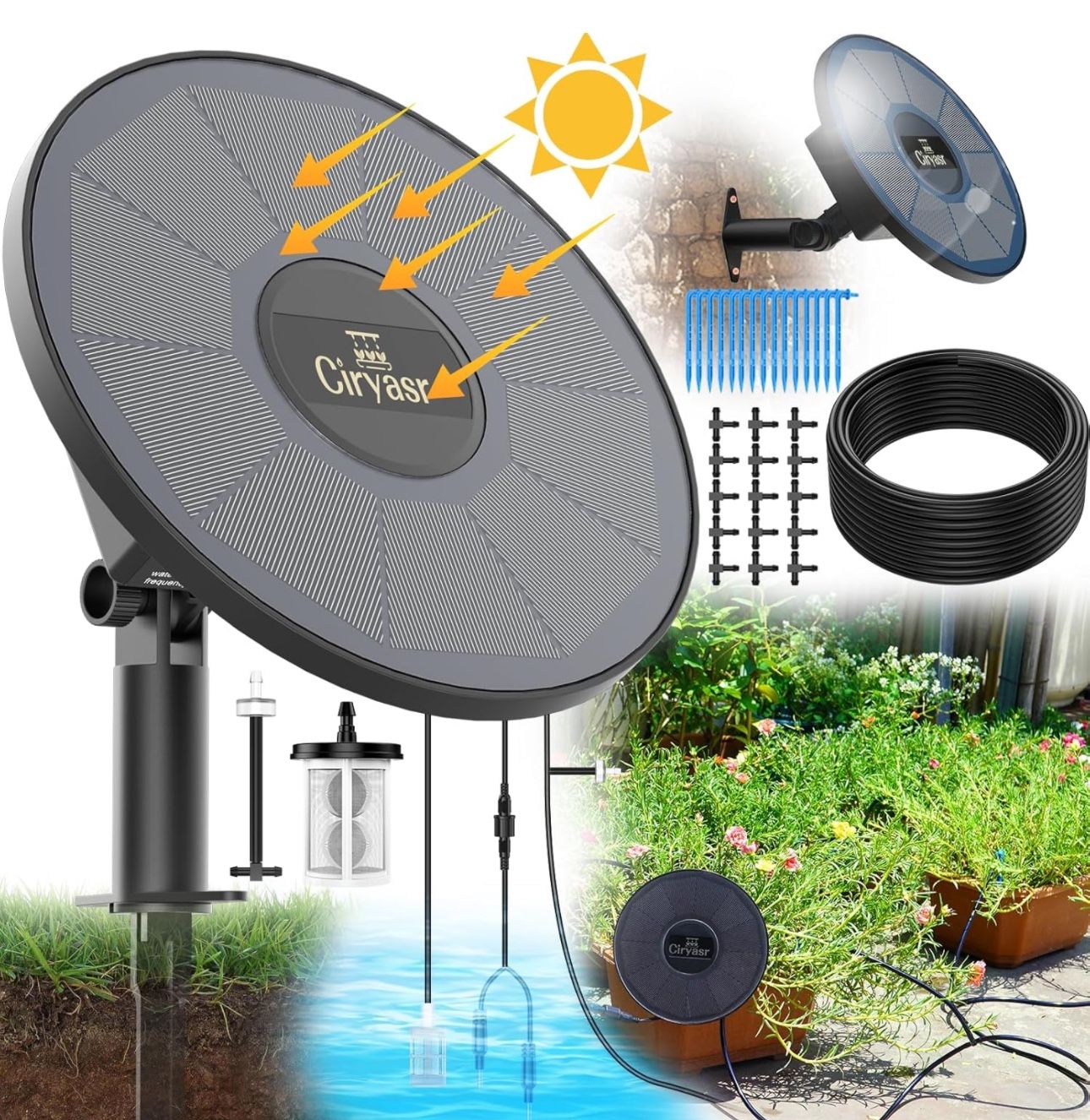 🔥NEW🔥Solar Drip Irrigation System, Automatic Watering System w/2200mAh Battery