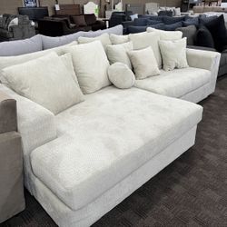 Big Soft Cream White Sectional Couch