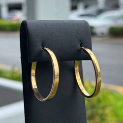 Jewelry 14k hollow yellow gold large hoop earrings