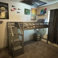 Twin Over Full With Storage In Stairs, Can Be Separated Into Two Beds