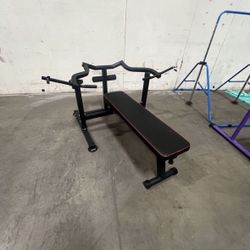 Only $135.00. Bench Press In Box!! Set Chest Press Machine with Independent Converging Arms and Dumbbell Rack Bench Holds 440 Lbs 