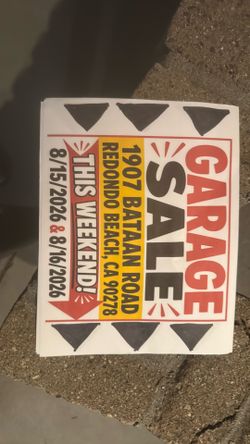 Garage sale 8 AM