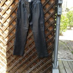 Beautiful Leather Pants With Fringe Down Side Of Pants