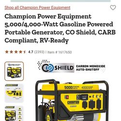 4000 Watt Generator Champion 