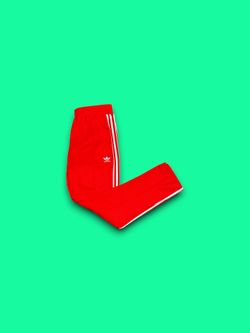 Adidas Originals Primeblue 3 stripe trefoil tapered track pants red men’s medium