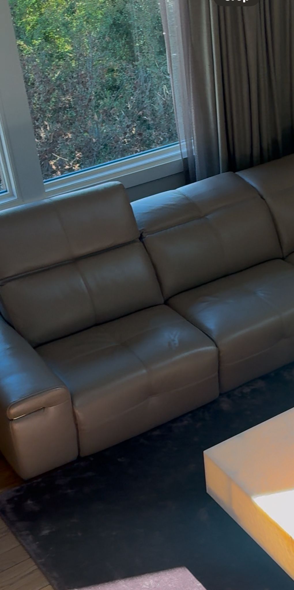 Genuine leather sofa, electric with head and leg reclining