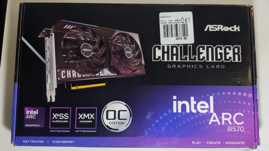 ASRock Intel Arc B570 Challenger OC 10GB DDR6 Graphics Card - PRISTINE/OPEN-BOX