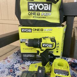 Ryobi One+ HP 18 V Brushless Cordless Compact 1/2” Drill/ Driver Kit With (1) 1.5 Ah Battery And Charger 