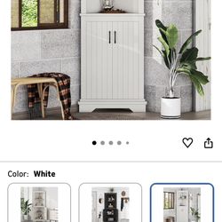 Corner Storage Cabinet (White)