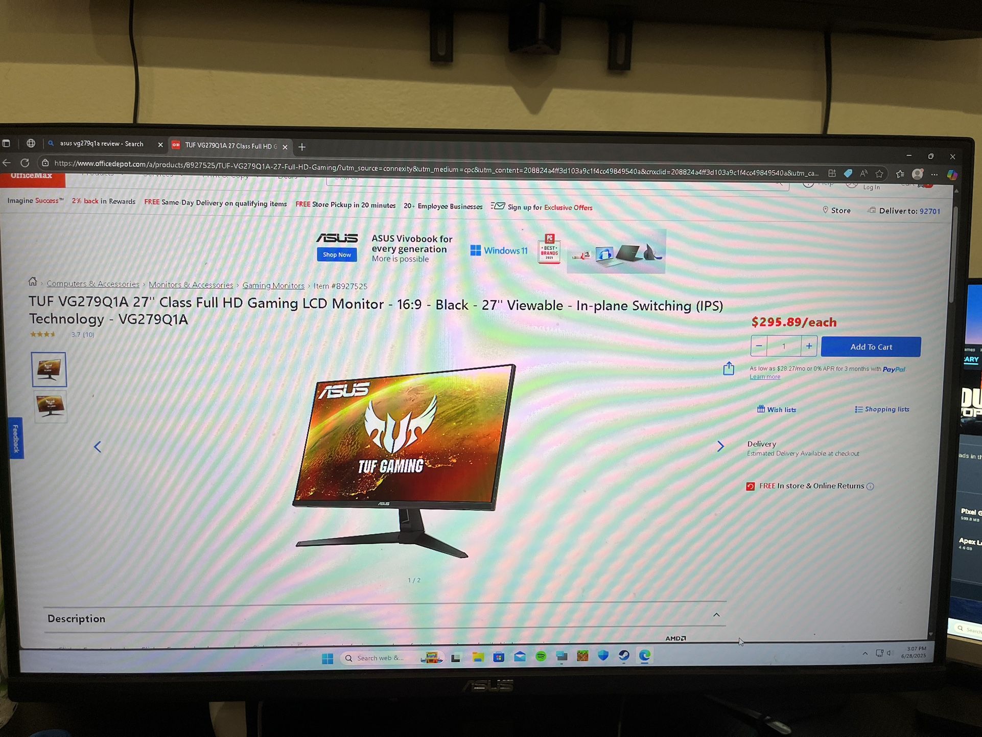 ASUS GAMING MONITOR 144hz