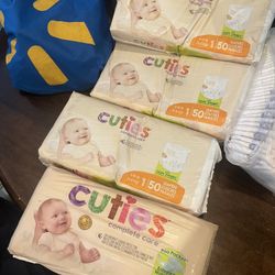 Cuties Size 1 Diapers Baby Infant 