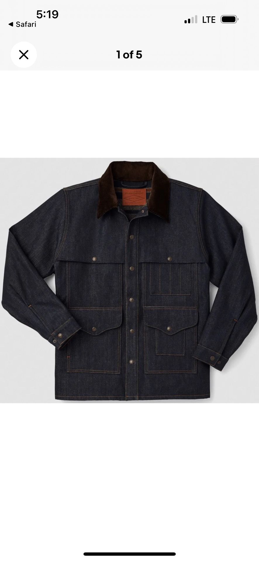 Filson Denim Cruiser Jacket XL